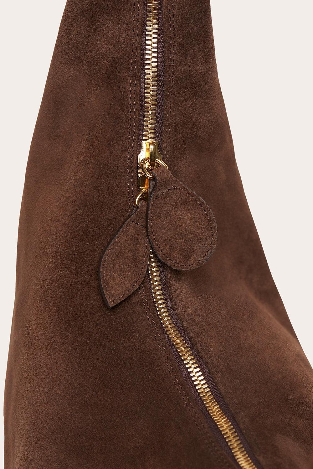 Liffner-Moon hobo dark brown suede-dgallerystore
