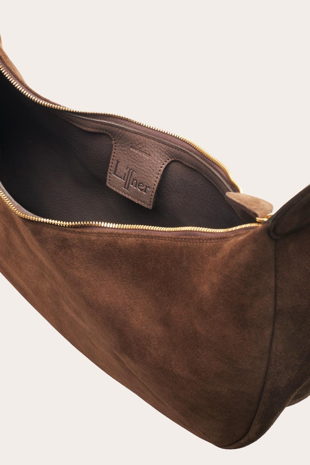 Liffner-Moon hobo dark brown suede-dgallerystore