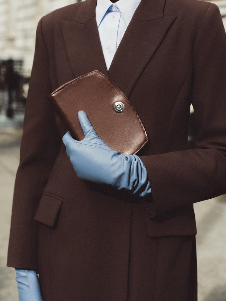 Liffner-Pushlock clutch dark brown-dgallerystore