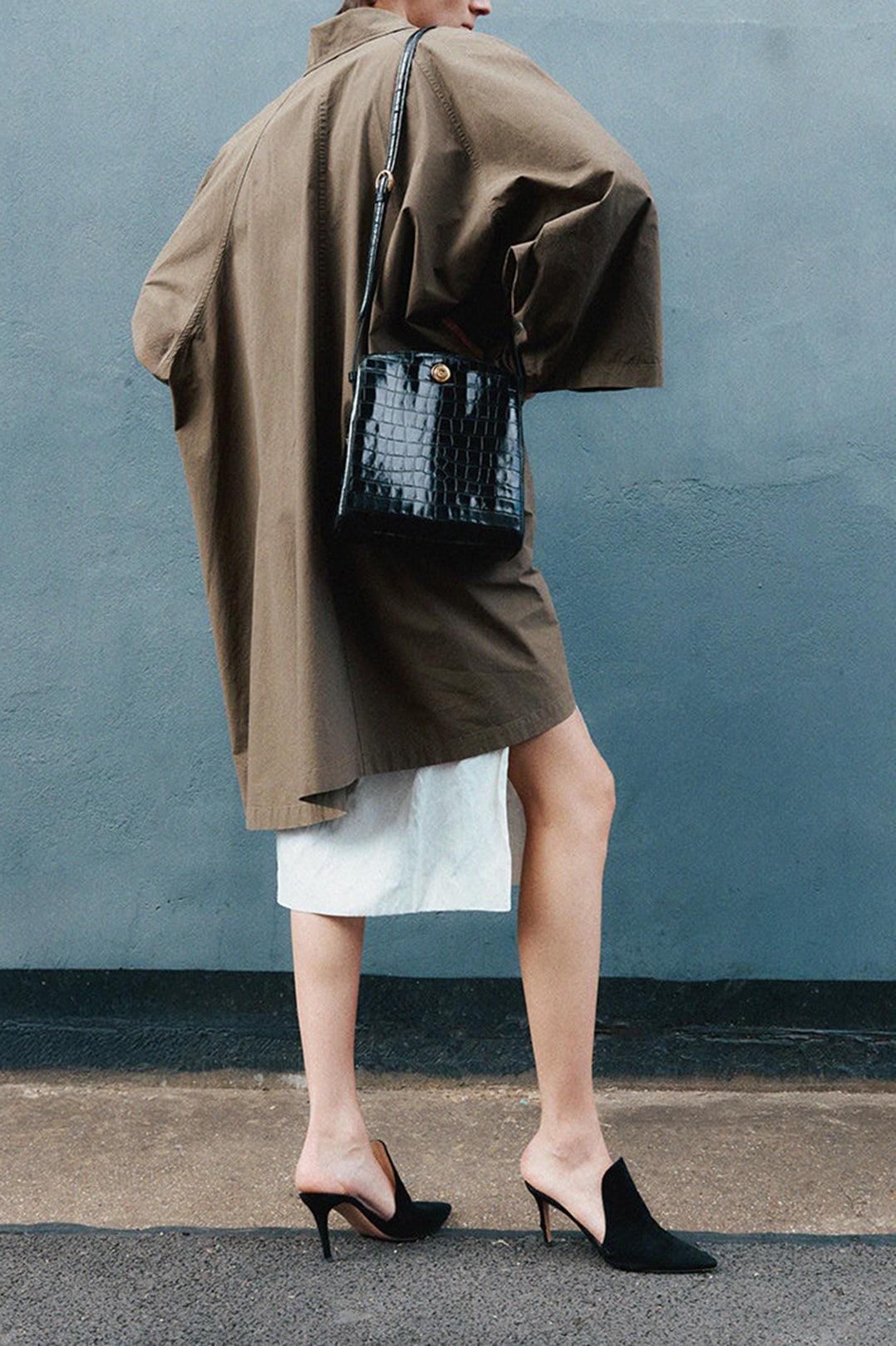 Liffner-Pushlock crossbody bag black croc-dgallerystore