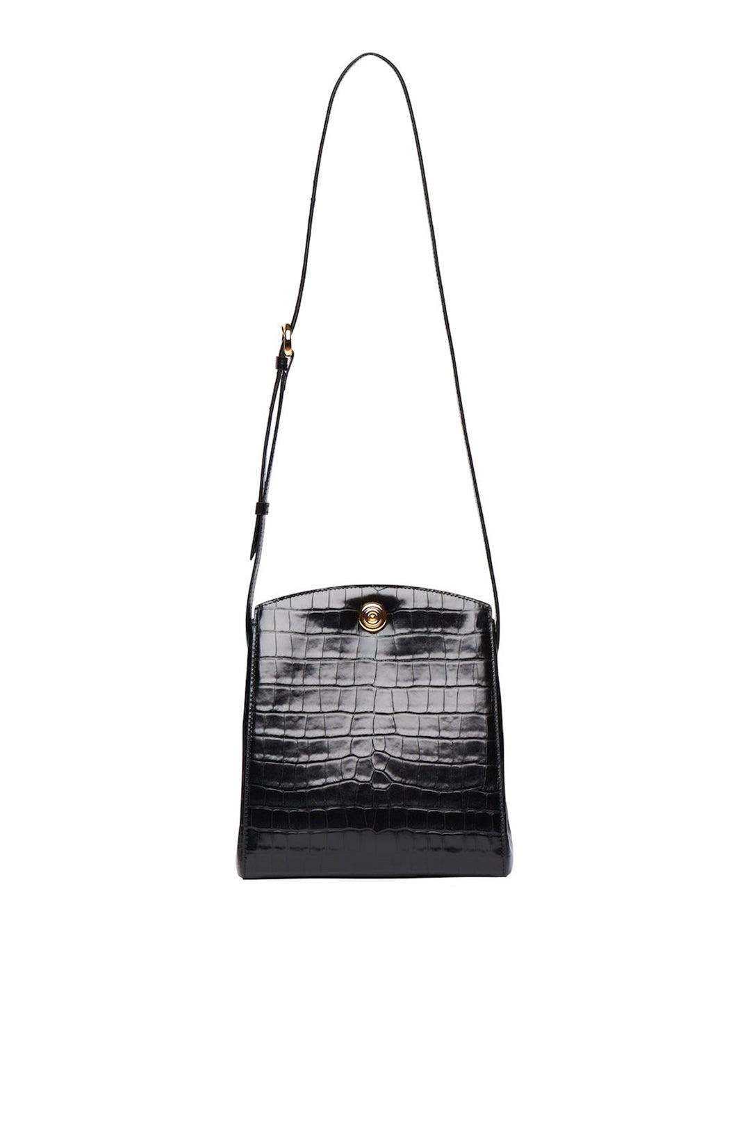 Liffner-Pushlock crossbody bag black croc-dgallerystore