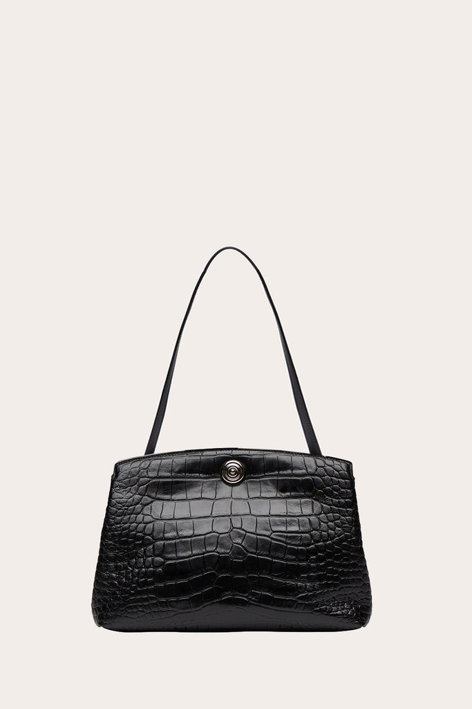 Liffner-Pushlock pouch black croc-dgallerystore