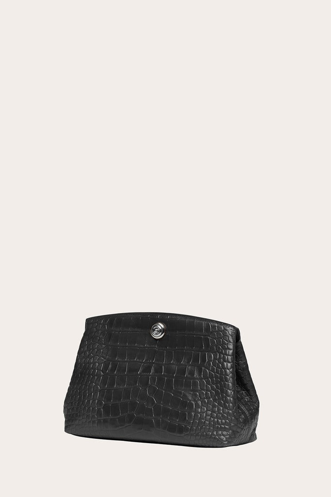 Liffner-Pushlock pouch black croc-dgallerystore