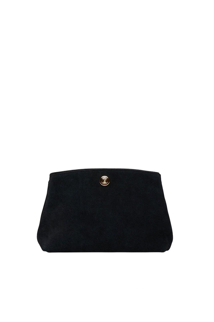 Liffner-Pushlock pouch black suede-dgallerystore