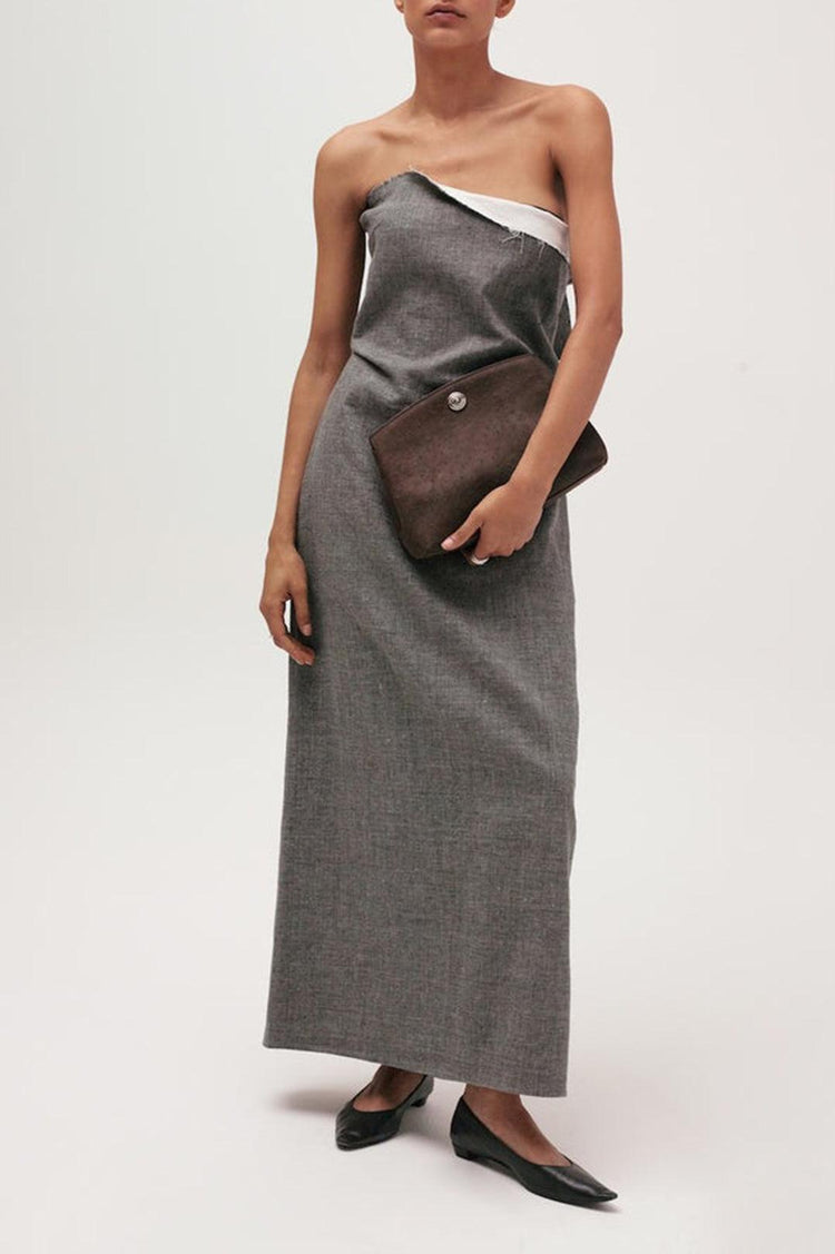 Liffner-Pushlock pouch dark brown ostrich-dgallerystore