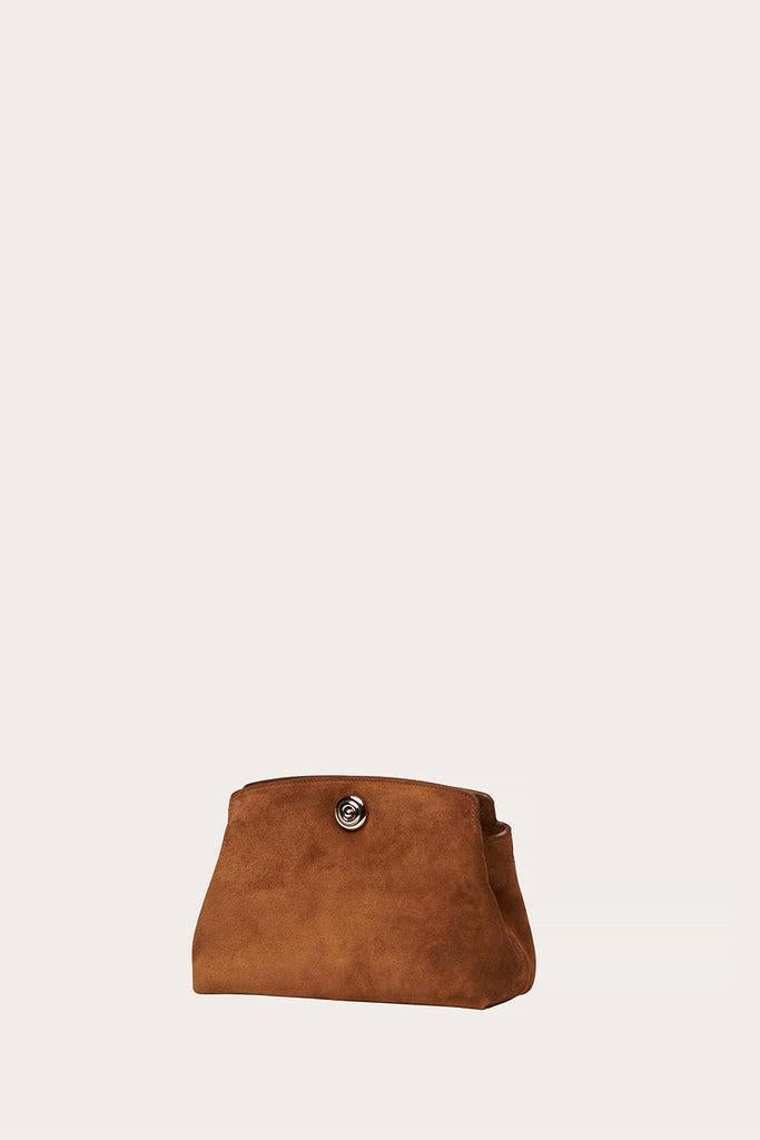 Liffner-Pushlock pouch mini light brown suede-dgallerystore