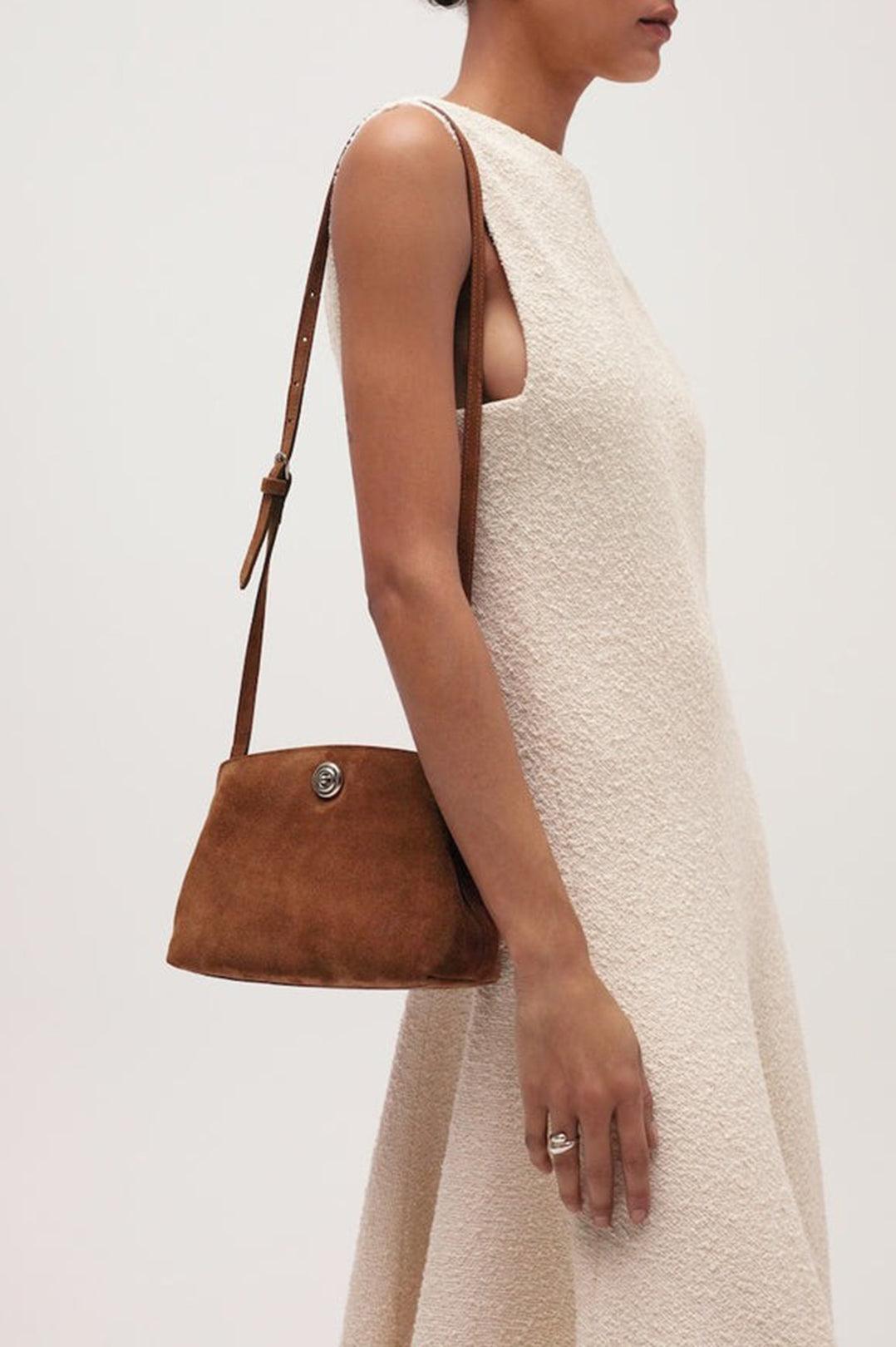 Liffner-Pushlock pouch mini light brown suede-dgallerystore