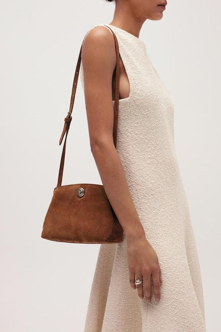 Liffner-Pushlock pouch mini light brown suede-dgallerystore