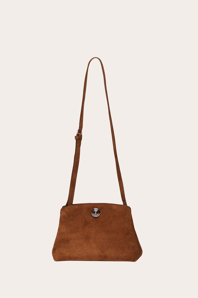 Liffner-Pushlock pouch mini light brown suede-dgallerystore