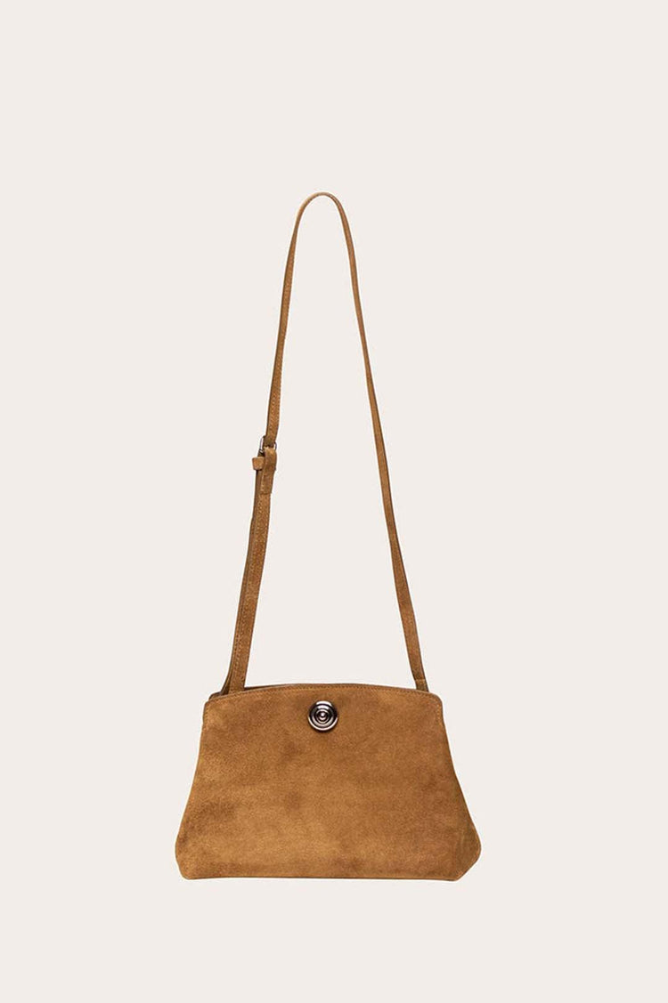 Liffner-Pushlock pouch mini light brown suede-dgallerystore