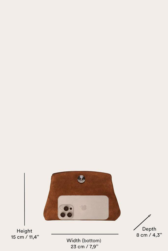 Liffner-Pushlock pouch mini light brown suede-dgallerystore