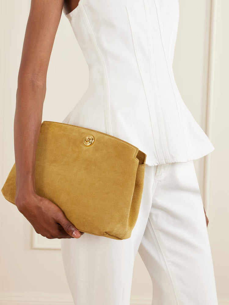 Liffner-Pushlock suede clutch_46376663163101300-dgallerystore