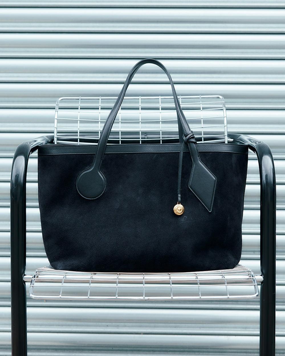 Liffner-Sprout tote large black suede-dgallerystore