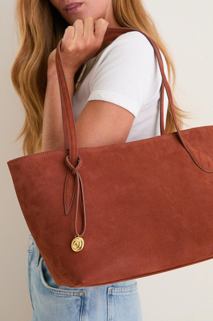 Liffner-Sprout tote midi nubuck rust-dgallerystore