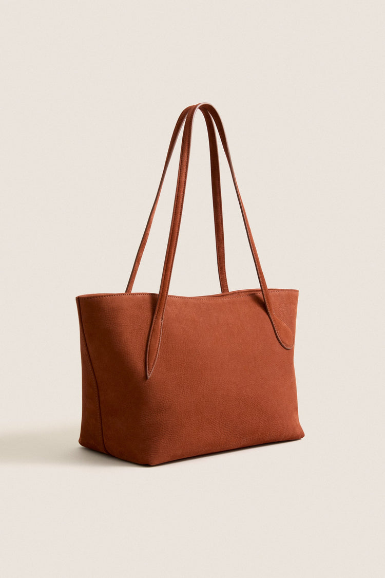 Liffner-Sprout tote midi nubuck rust-dgallerystore
