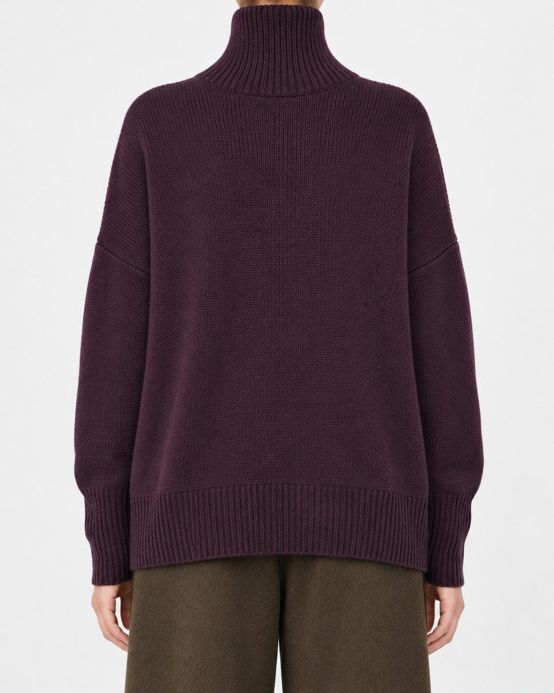 Lisa Yang-Lisa Yang Heidi Sweater in Deep Plum-dgallerystore