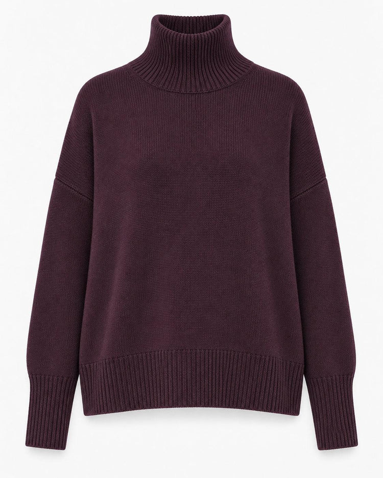 Lisa Yang-Lisa Yang Heidi Sweater in Deep Plum-dgallerystore