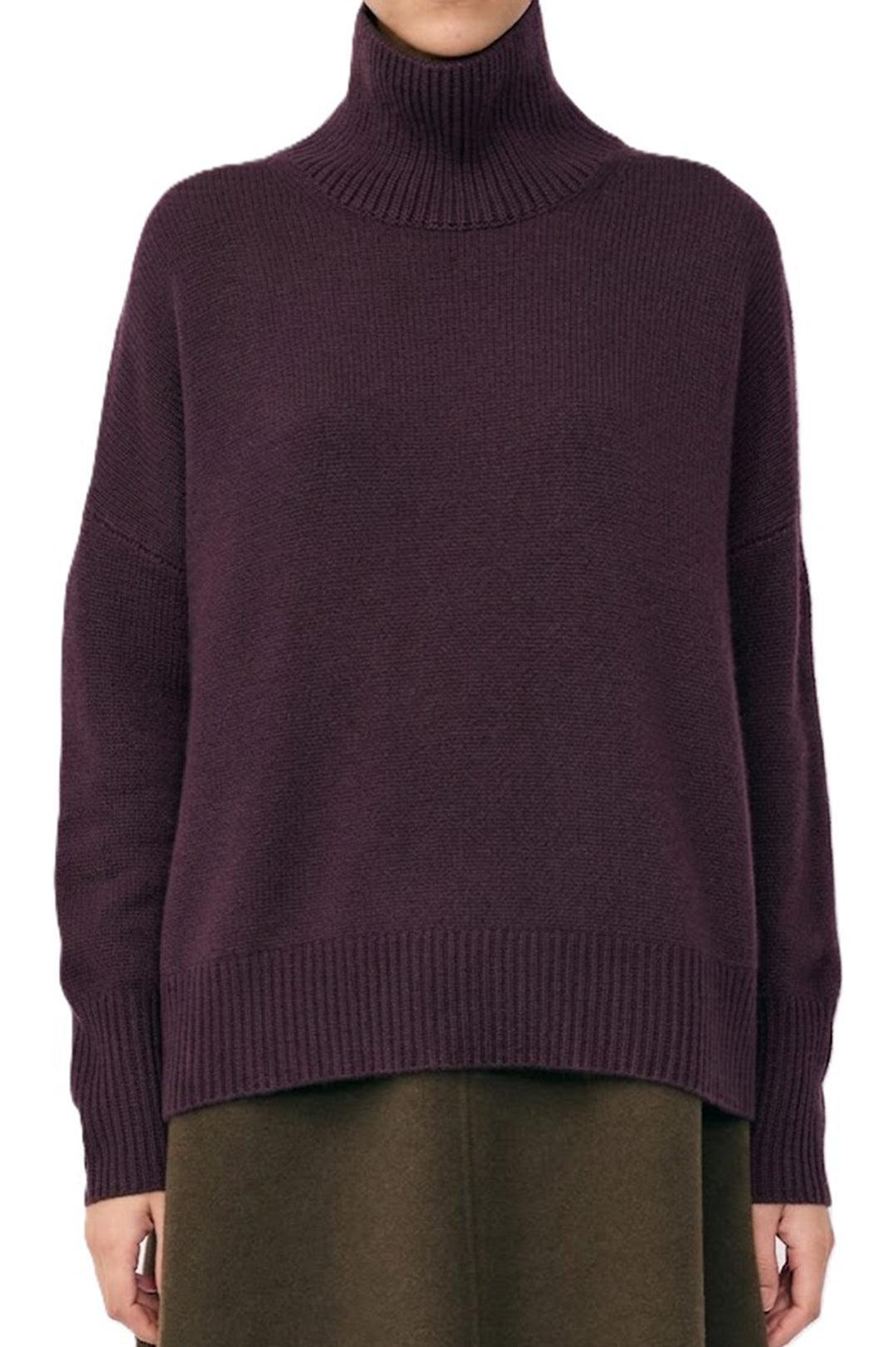 Lisa Yang-Lisa Yang Heidi Sweater in Deep Plum-dgallerystore