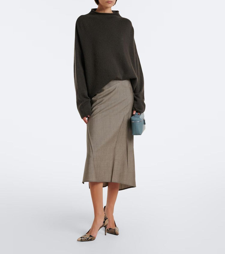 Lisa Yang-Lisa Yang Sandy Cashmere Sweater dark oak-dgallerystore