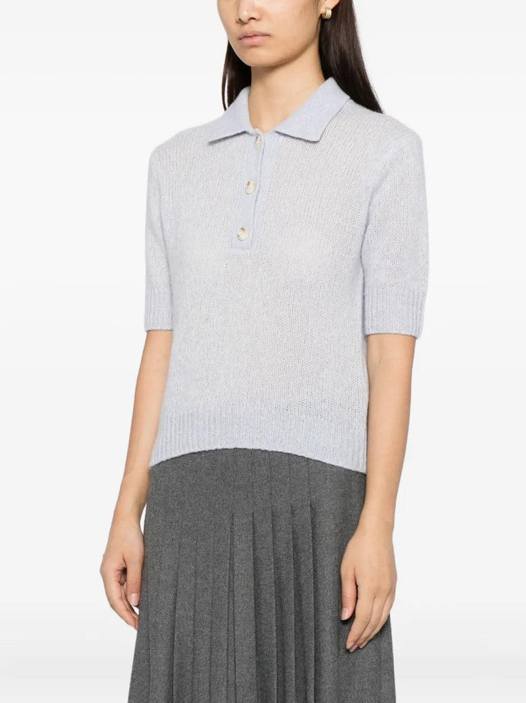 Lisa Yang-Lisa Yang Short-Sleeve Polo Masy cloudy-dgallerystore