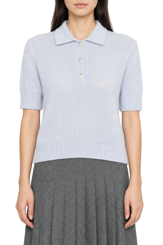 Lisa Yang-Lisa Yang Short-Sleeve Polo Masy cloudy-dgallerystore