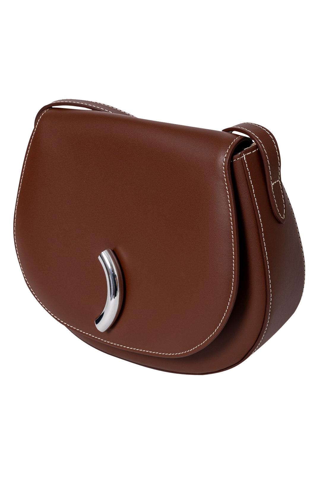 Little Liffner-Chestnut Maccheroni Saddle Bag-dgallerystore