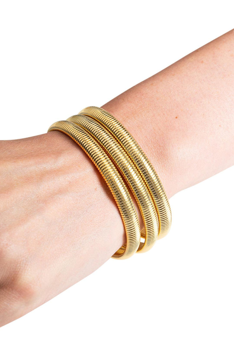 Luv Aj-Mini Flex Snake Chain Bracelet Set-SS23B-MFSCBSET-G Gold-dgallerystore