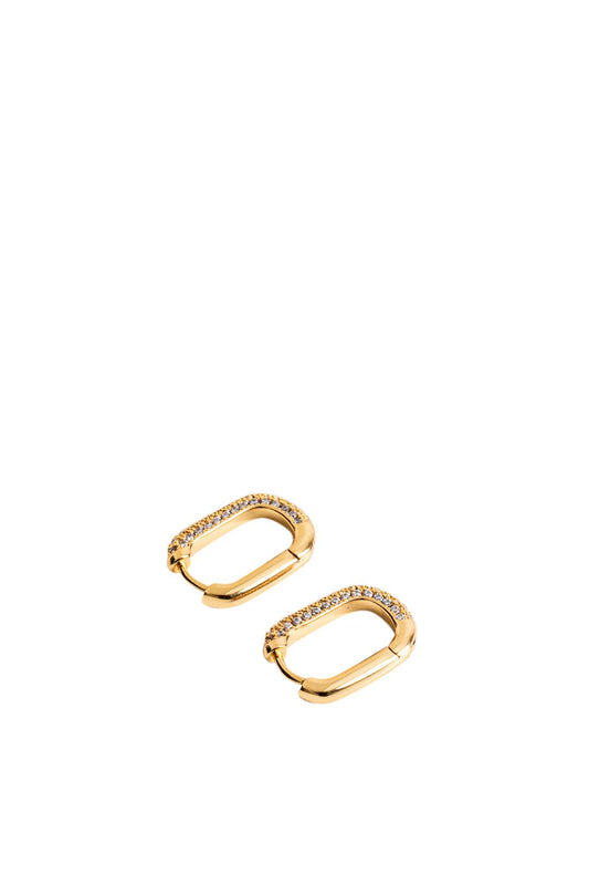 Luv Aj-Pave Chain Link Huggies-CH5-PCLH-G Gold-dgallerystore