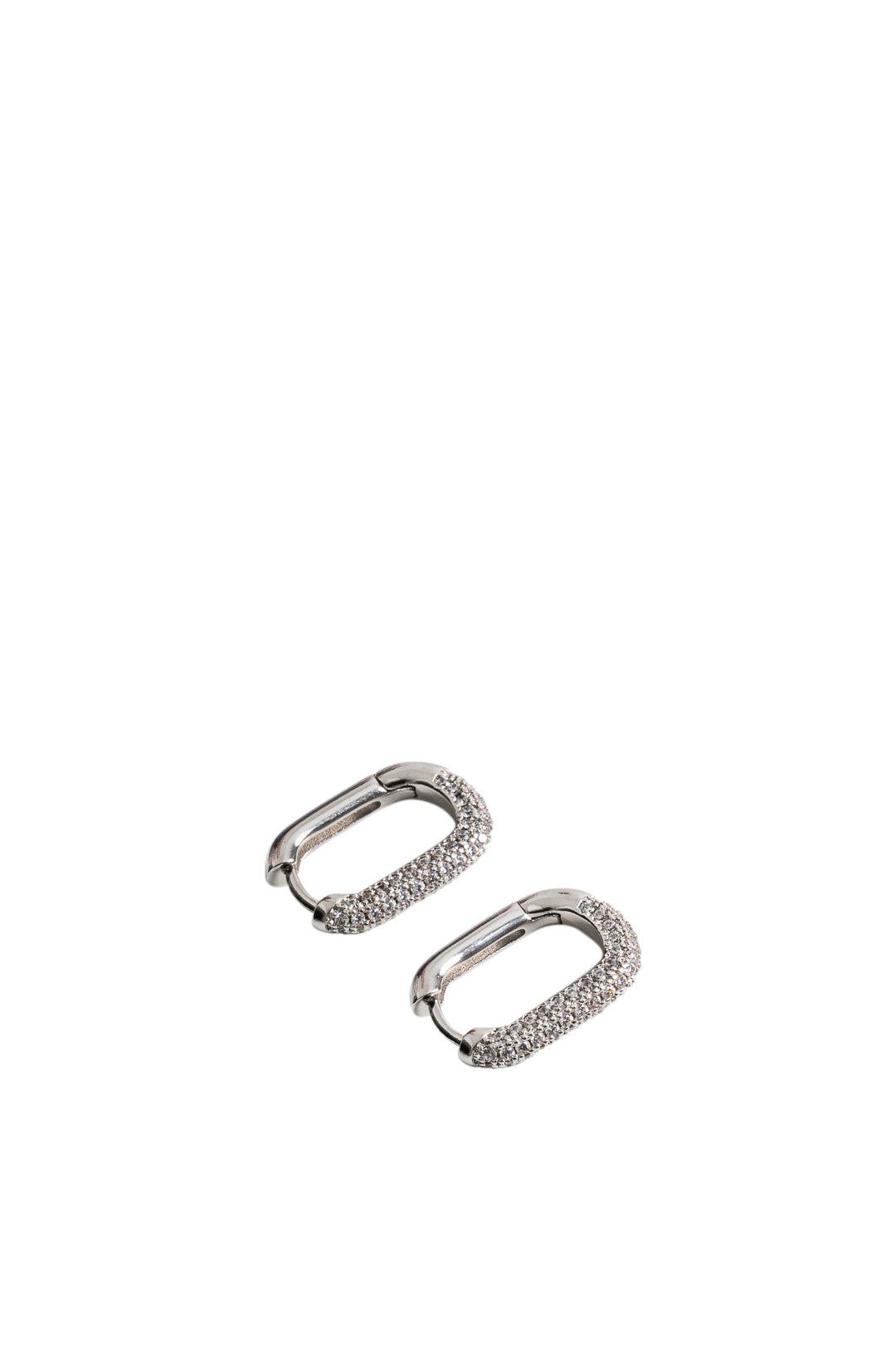 Luv Aj-Pave Chain Link Huggies-CH5-PCLH-S Silver-dgallerystore