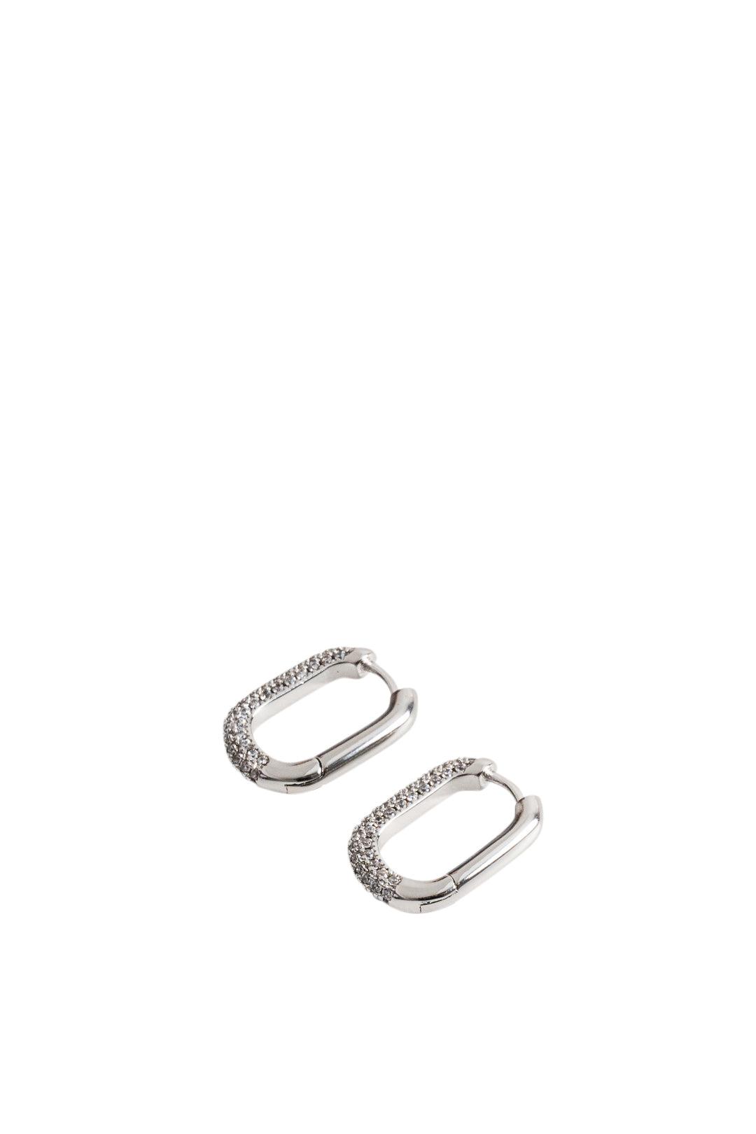 Luv Aj-Pave Chain Link Huggies-CH5-PCLH-S Silver-dgallerystore