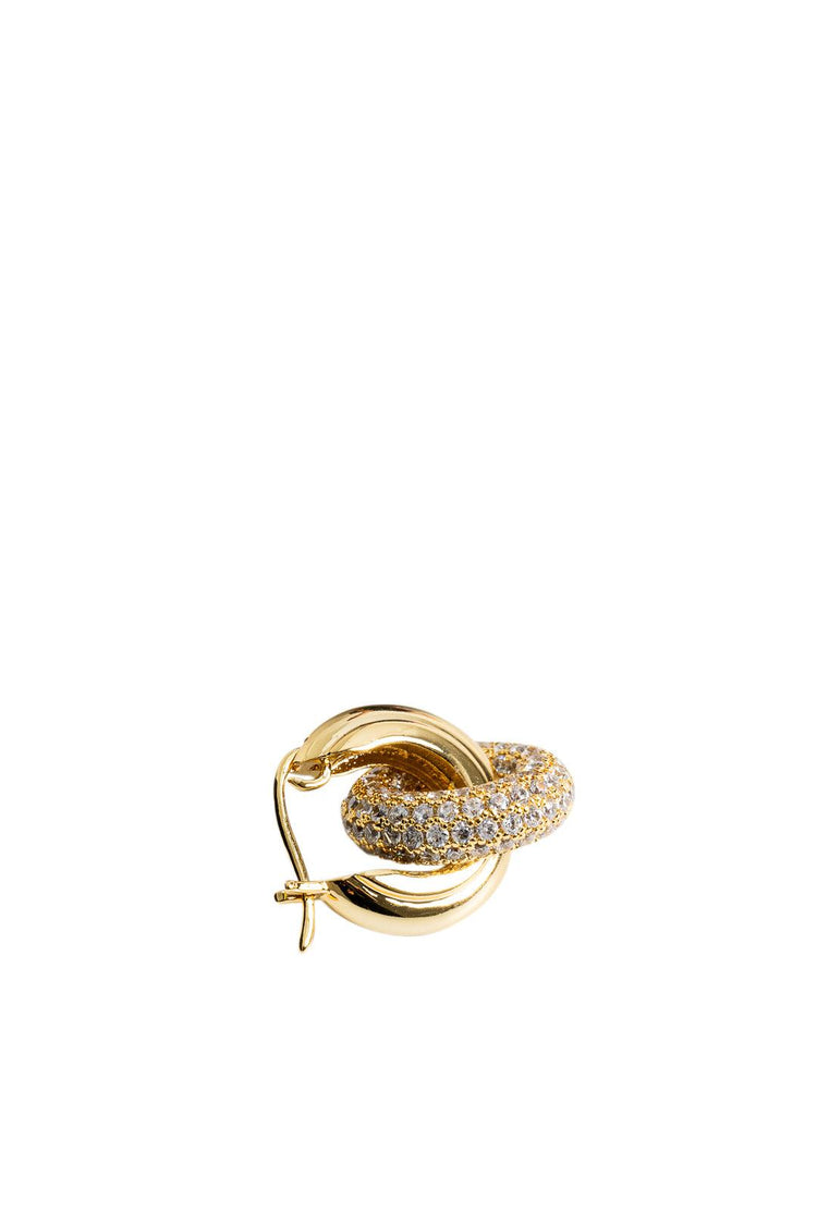 Luv Aj-The Pave Interlock Hoops-HOL19-E-PIH-G Gold-dgallerystore