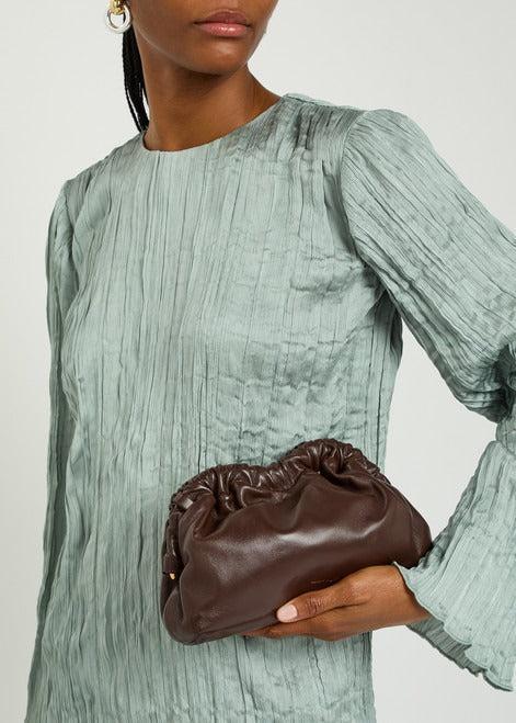 Mansur Gavriel-Cloud mini leather clutch 63160 choc chocolate 243431-dgallerystore