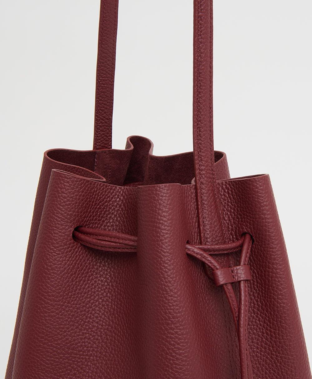 Mansur Gavriel-Drawssting Cabas bucket Oxblood-dgallerystore