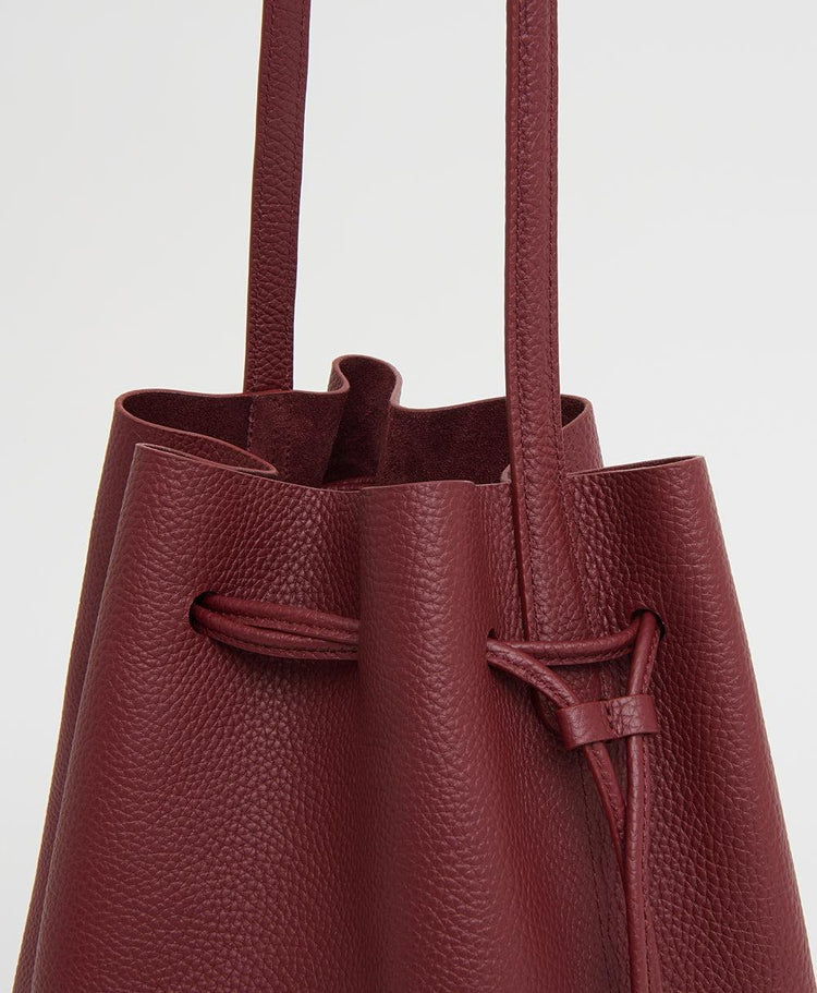 Mansur Gavriel-Drawssting Cabas bucket Oxblood-dgallerystore
