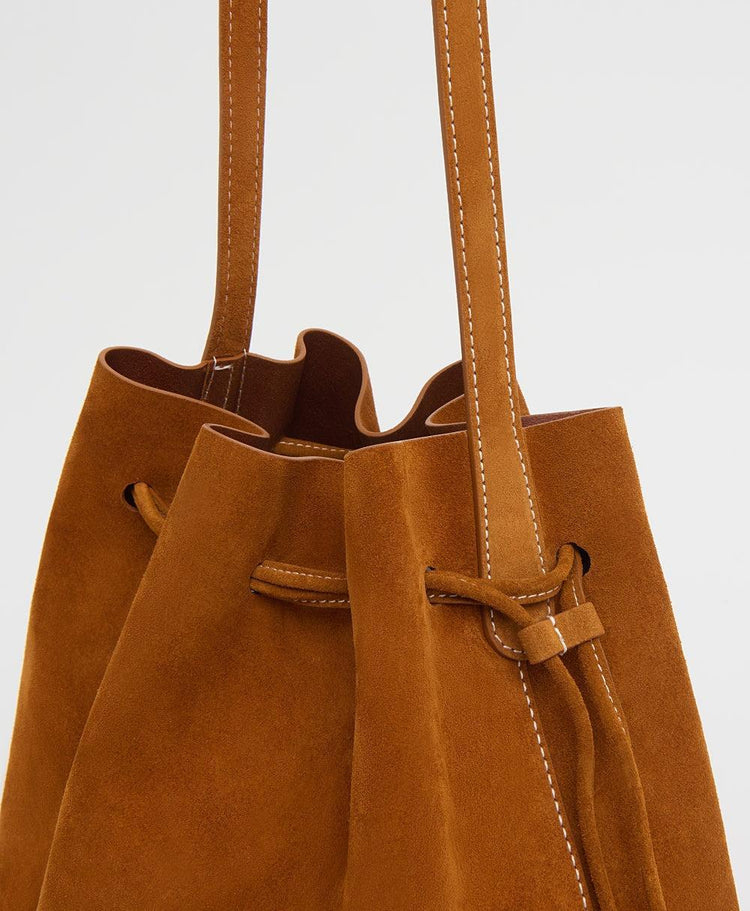 Mansur Gavriel-Drawstring Cabas bucket Saddle-dgallerystore