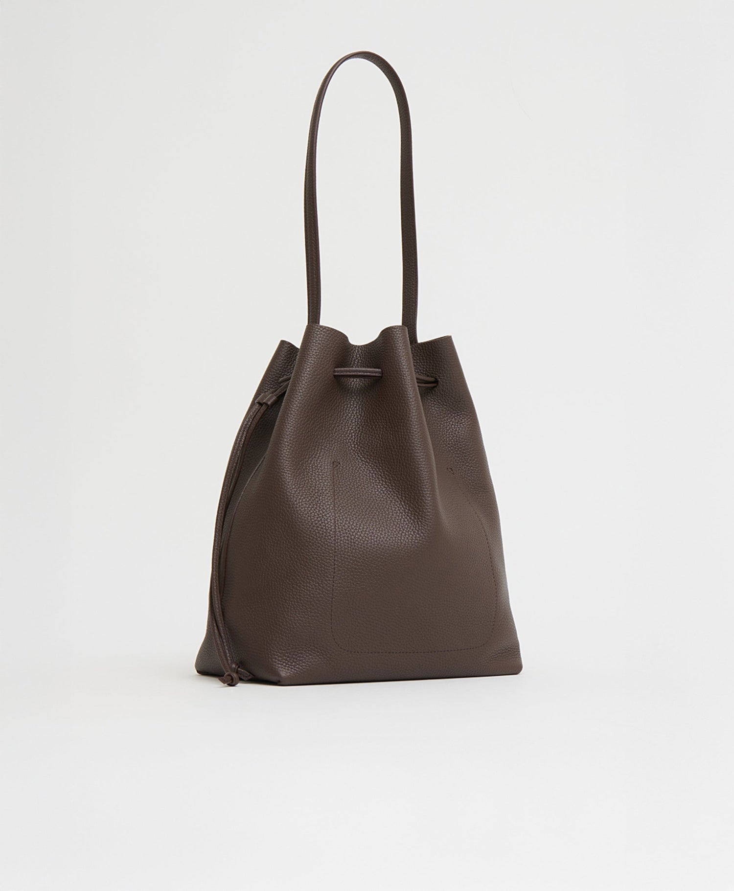 Mansur Gavriel-Drawstring Cabas bucket chocolate-dgallerystore