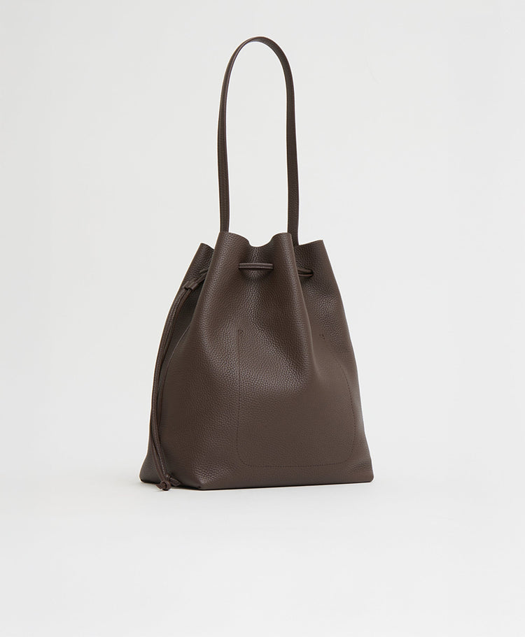 Mansur Gavriel-Drawstring Cabas bucket chocolate-dgallerystore