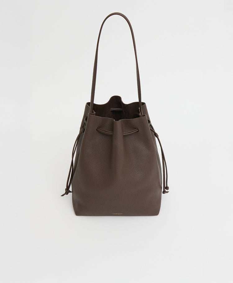 Mansur Gavriel-Drawstring Cabas bucket chocolate-dgallerystore