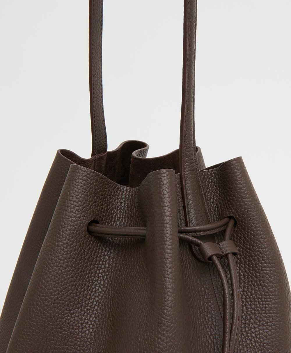Mansur Gavriel-Drawstring Cabas bucket chocolate-dgallerystore