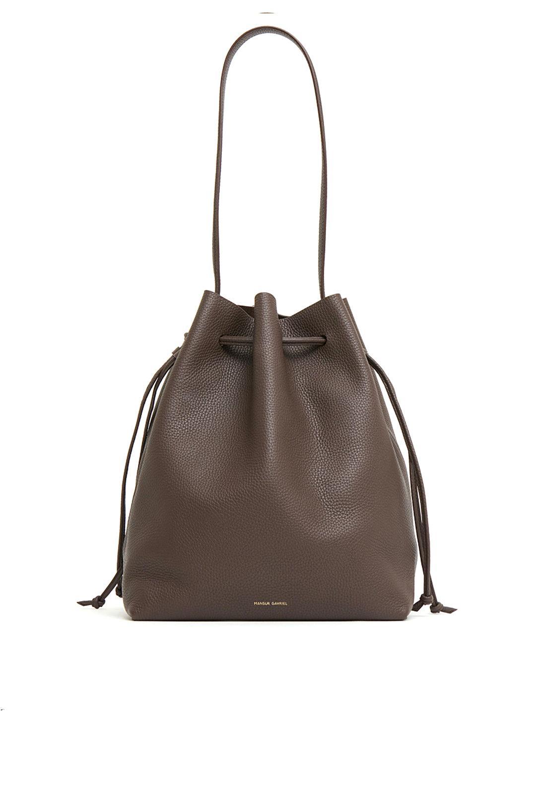 Mansur Gavriel-Drawstring Cabas bucket chocolate-dgallerystore