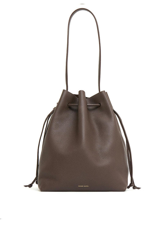 Mansur Gavriel-Drawstring Cabas bucket chocolate-dgallerystore
