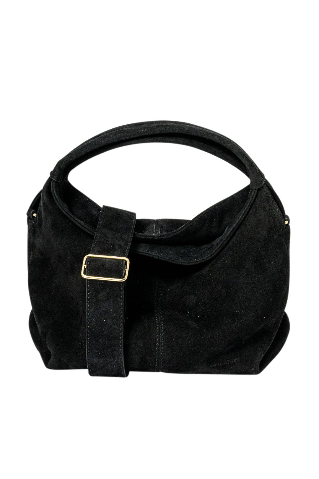 Manu Atelier-Mini Black Suede Gala Bag-2024265-dgallerystore