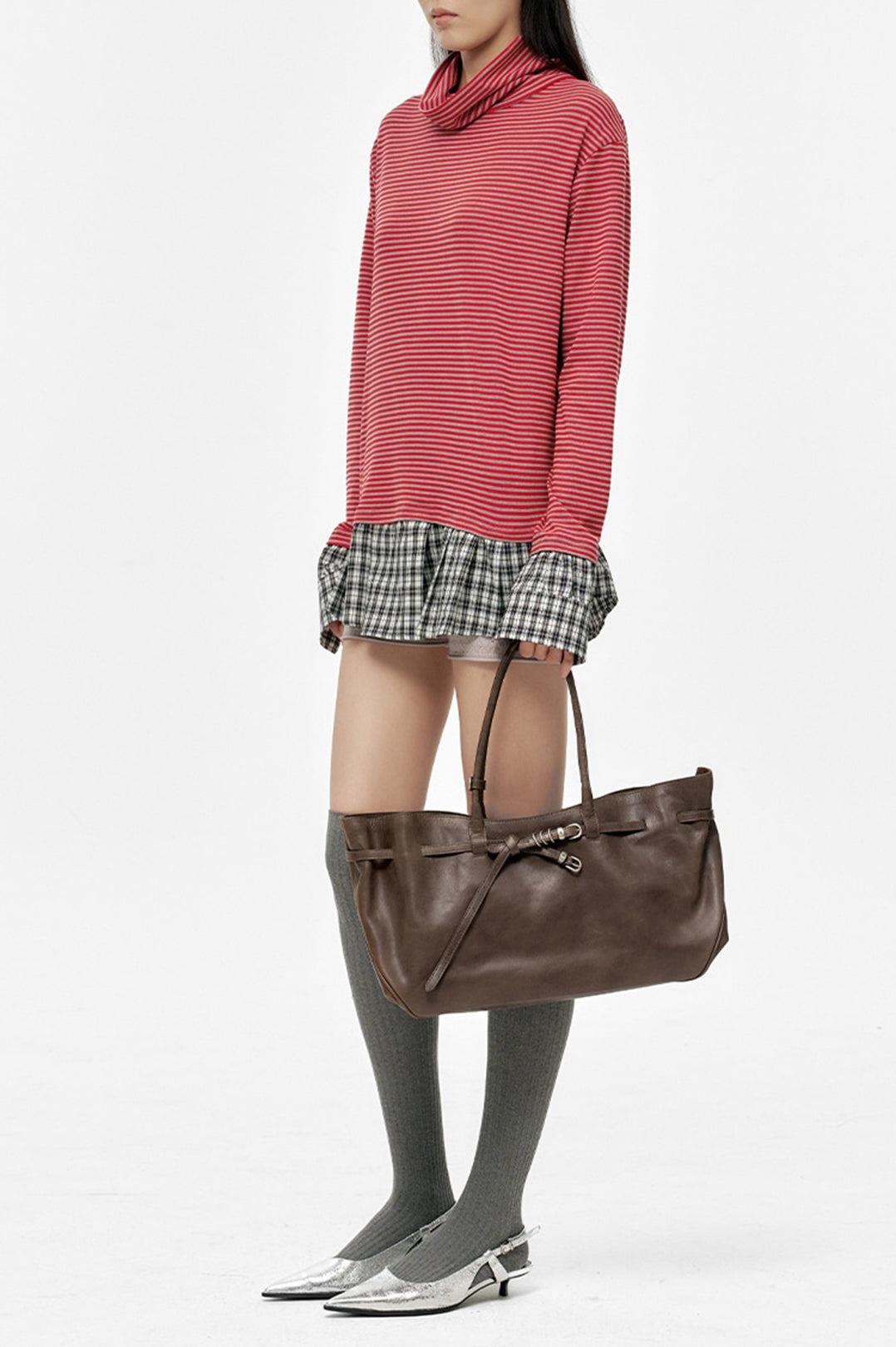 Margesherwood-Grandma used bag large_washed brown pull-up-dgallerystore