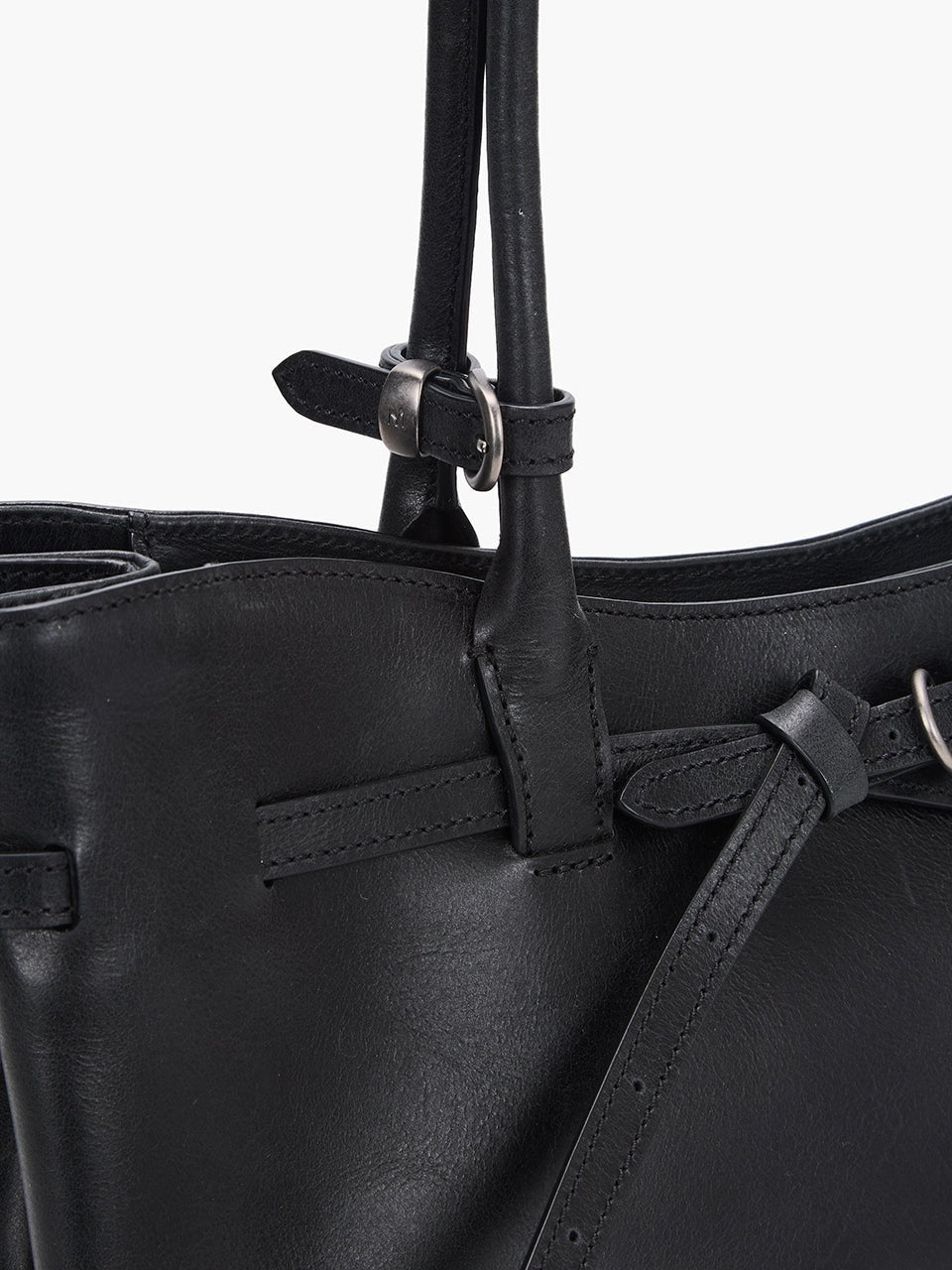 Margesherwood-Grandma used shoulder bag black pull up-dgallerystore
