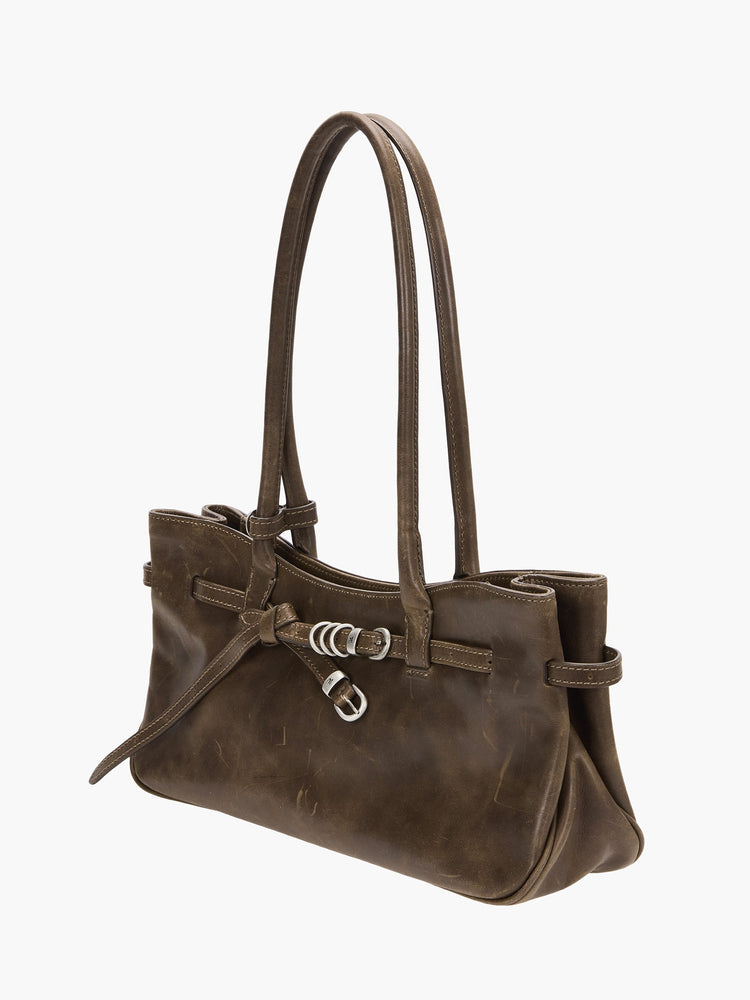Margesherwood-Grandma used shoulder bag washed brown pull up-dgallerystore