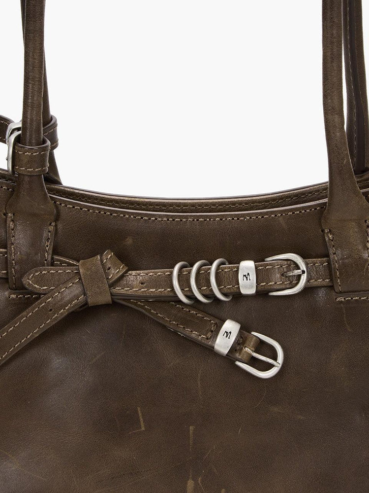 Margesherwood-Grandma used shoulder bag washed brown pull up-dgallerystore