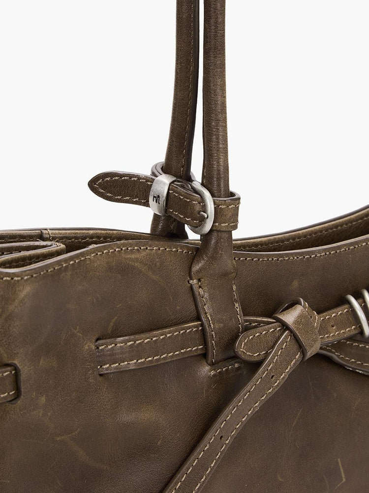 Margesherwood-Grandma used shoulder bag washed brown pull up-dgallerystore