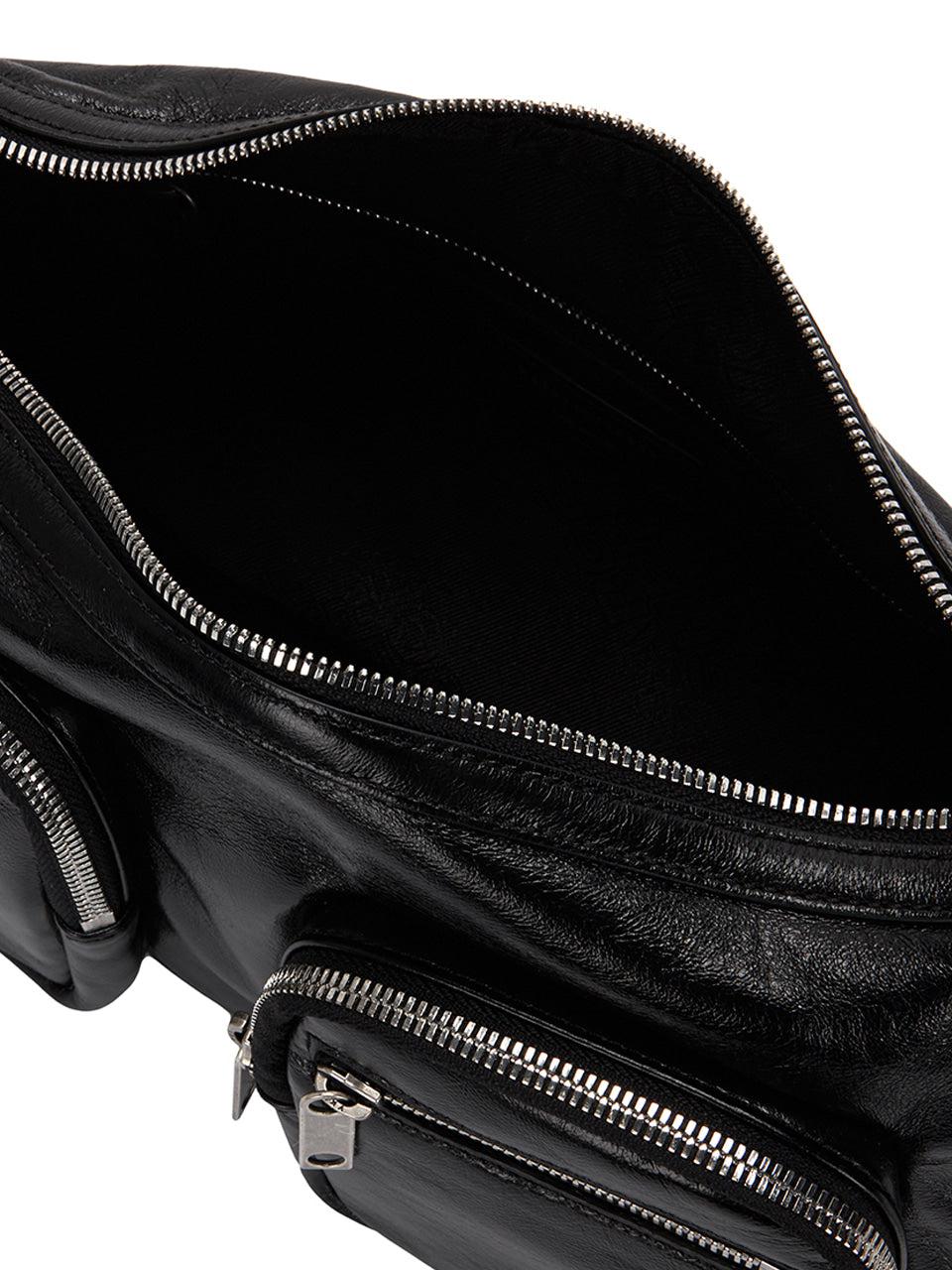 Margesherwood-OUTPOCKET HOBO black glossy plain-EE047345-dgallerystore