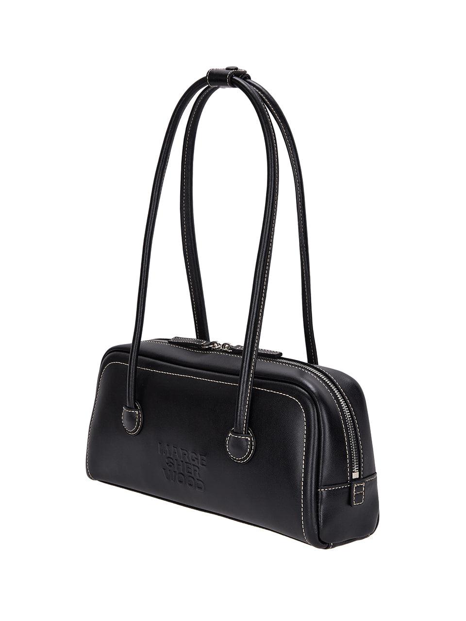 Margesherwood-SOFT BAGUETTE BAG black plain-EE047652BLK-dgallerystore