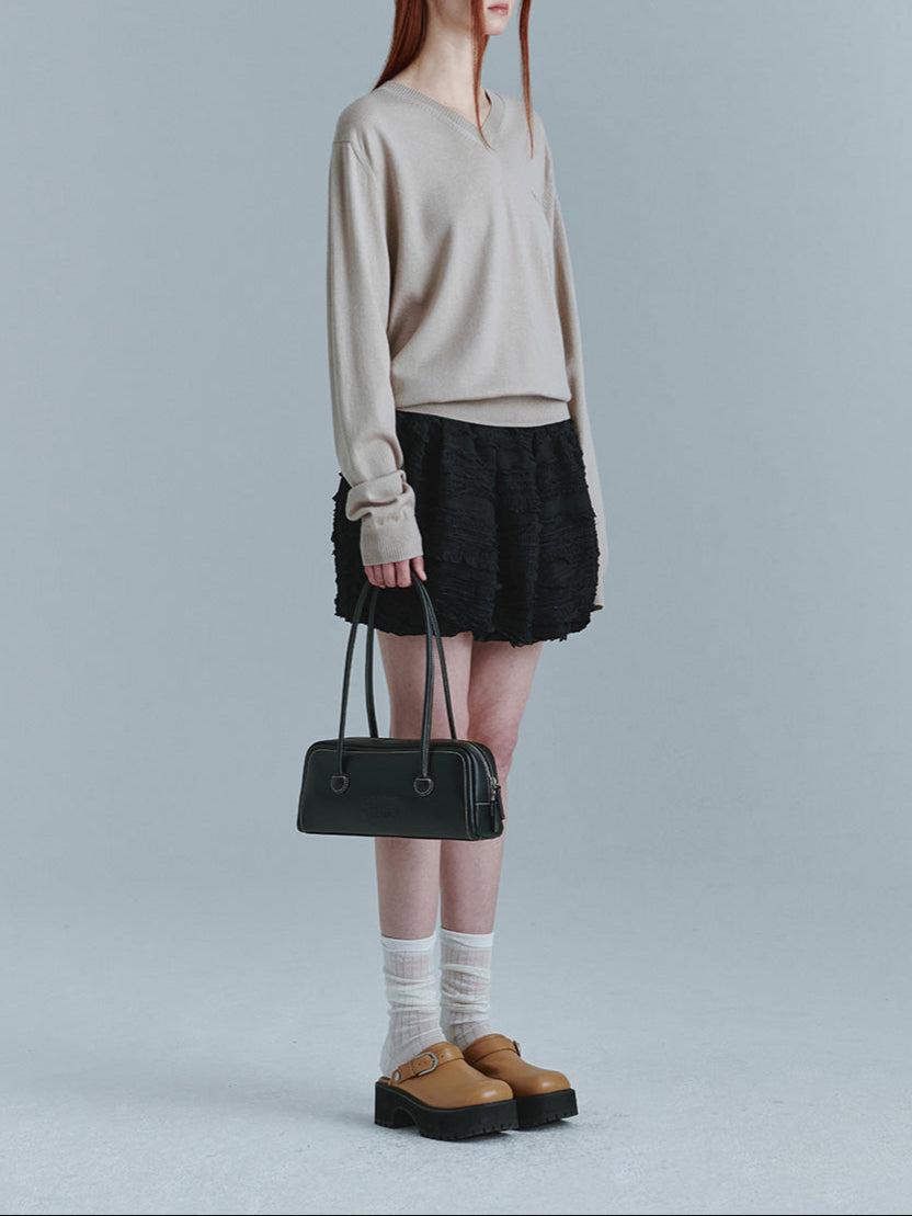 Margesherwood-SOFT BAGUETTE BAG black plain-dgallerystore